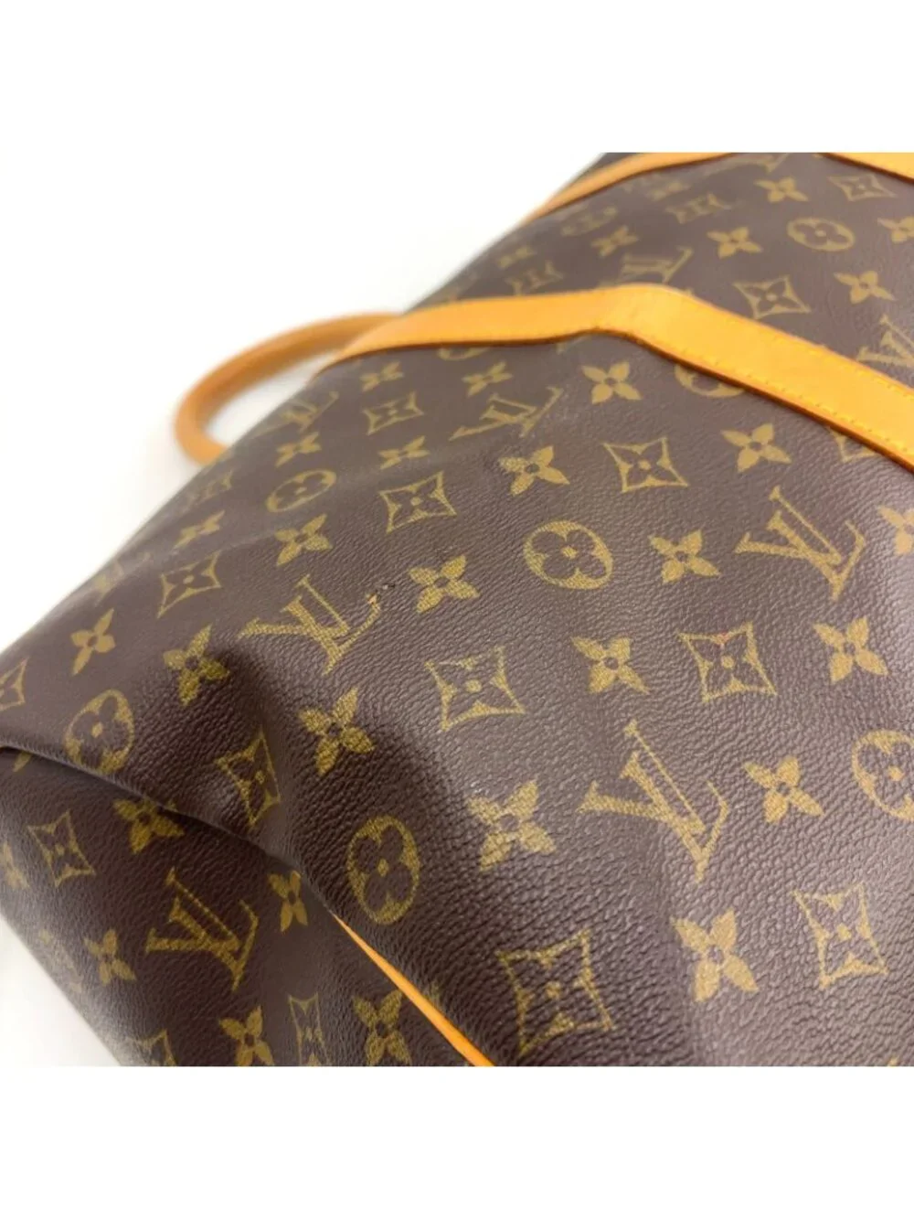 Louis Vuitton Keepall Bandouliere 50 Monogram Leather Brown Boston Bag Gold - Picture 14 of 15